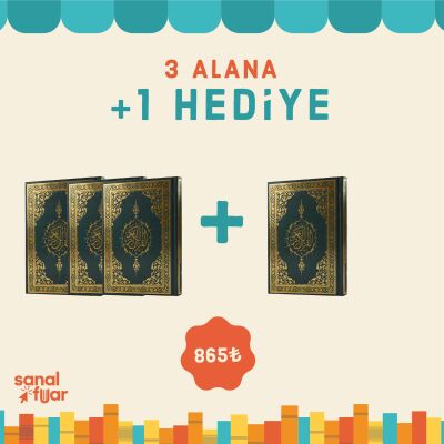 3 AL 1 HEDİYE-6-KURAN-I KERİM -YEŞİL (HAFIZ OSMAN HATTI) - 1