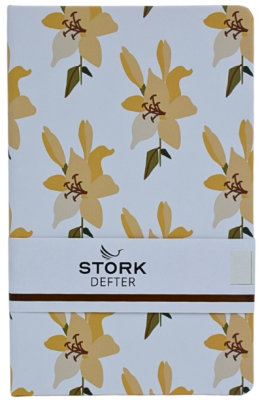 Stork Kuşe Sert Kapaklı Defter - Zambak Çiçek Temalı - 1