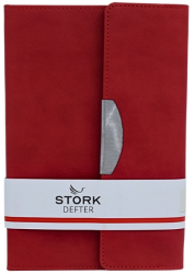 Stork Termo Deri Mıknatıs Kapaklı Defter - Kırmızı - Stork