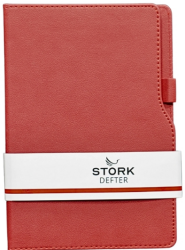 Stork Termo Deri Sert Kapaklı Defter - L Model - Kırmızı - Stork